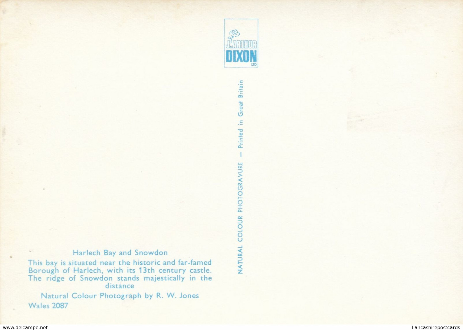 Postcard Harlech Bay And Snowdon My Ref B25136 - Merionethshire