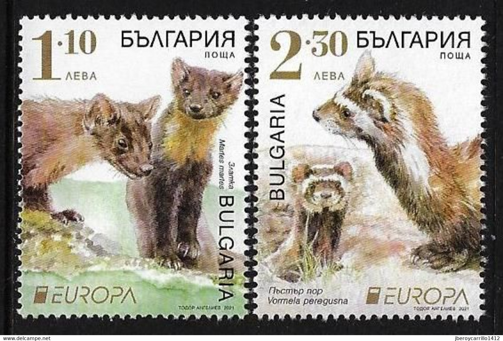 BULGARIA /BULGARIE /BUELGARIEN  -EUROPA 2021 -ENDANGERED NATIONAL WILDLIFE"- SERIE De 2 V.- N - 2021