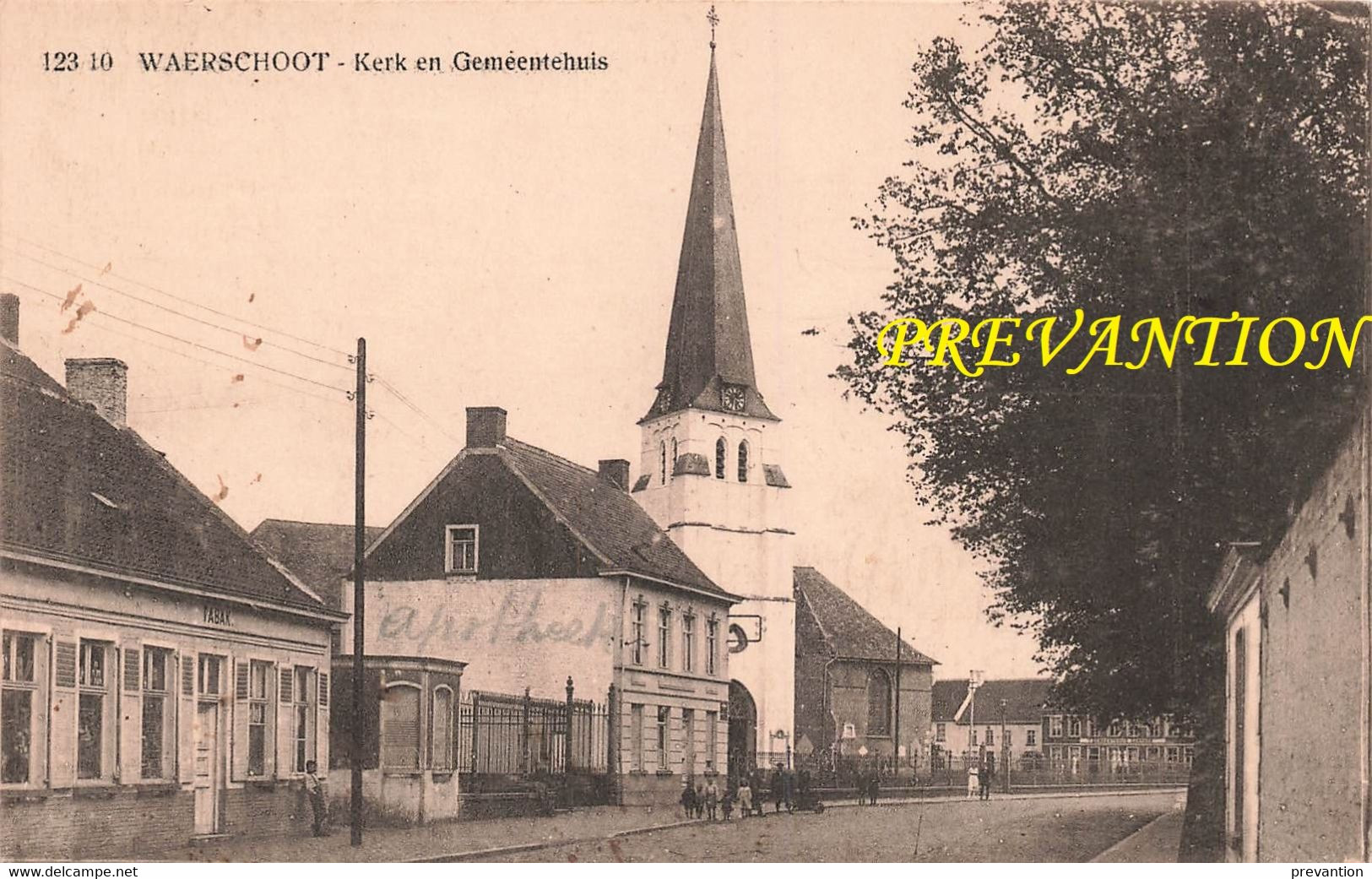WAERSCHOOT - Kerk En Gemeentehuis- Carte Circulé - Waarschoot