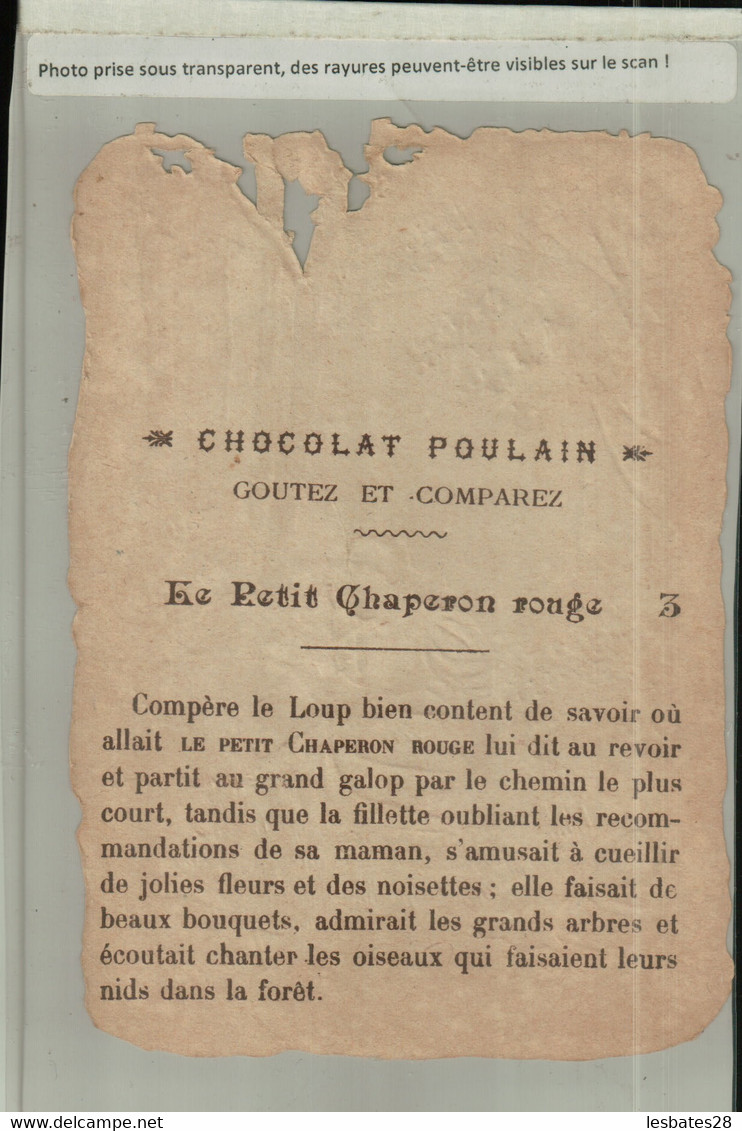 Chromo Découpi Chocolat Poulain Chaperon Rouge- La Cueuillette  (  (2021-Septembre-2 -15 - Poulain