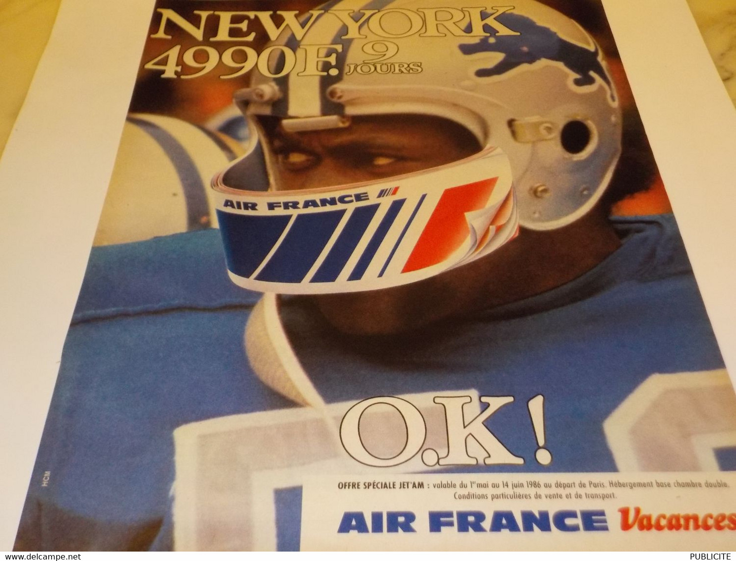 ANCIENNE PUBLICITE NEW YORK OK  AIR FRANCE 1986 - Pubblicità