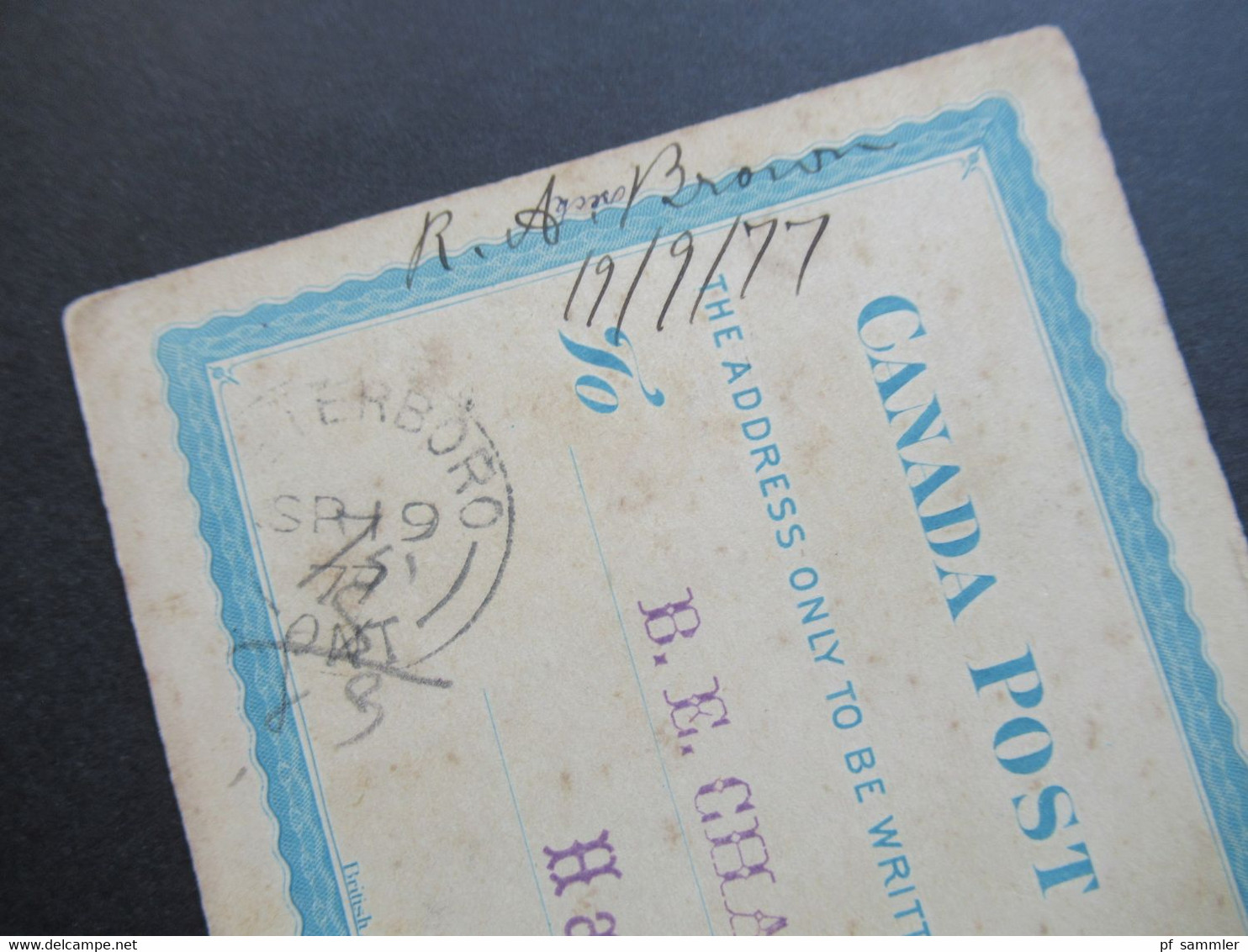 Kanada 1877 Canada Post Card Peterboro - Hamilton Bedruckte Karte / Bestellkarte Vinegar, Syrup Cider Etc. - Covers & Documents