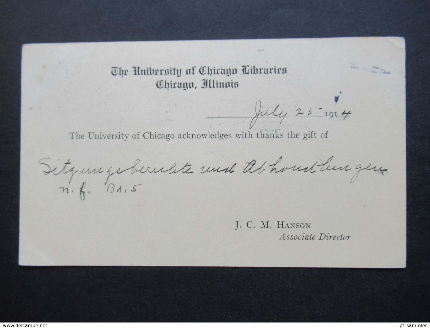 USA 1912 Ganzsache Mit ZuF Washington Links Ungezähnt Firmenlochung / Perfin University Of Chicago Libraries - Briefe U. Dokumente