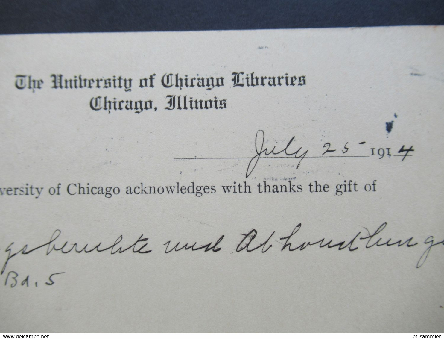 USA 1912 Ganzsache Mit ZuF Washington Links Ungezähnt Firmenlochung / Perfin University Of Chicago Libraries - Storia Postale