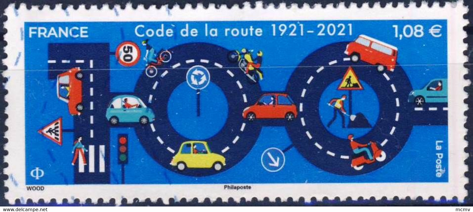 XXXX 100 Ans De CODE De La ROUTE  OBLITERE ANNEE 2021 - Gebraucht