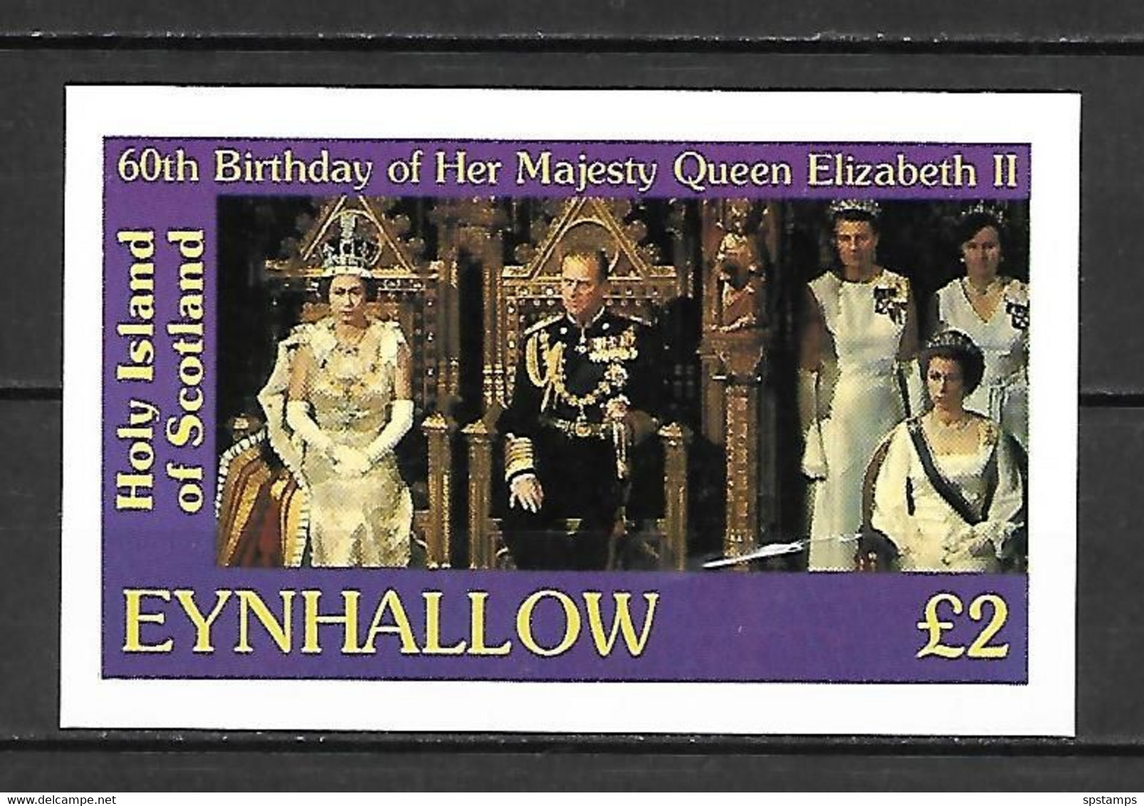 Eynhallow Holly Island 1986 Queen Elizabeth IMPERFORATE MS #2 MNH (DMS08) - Familles Royales