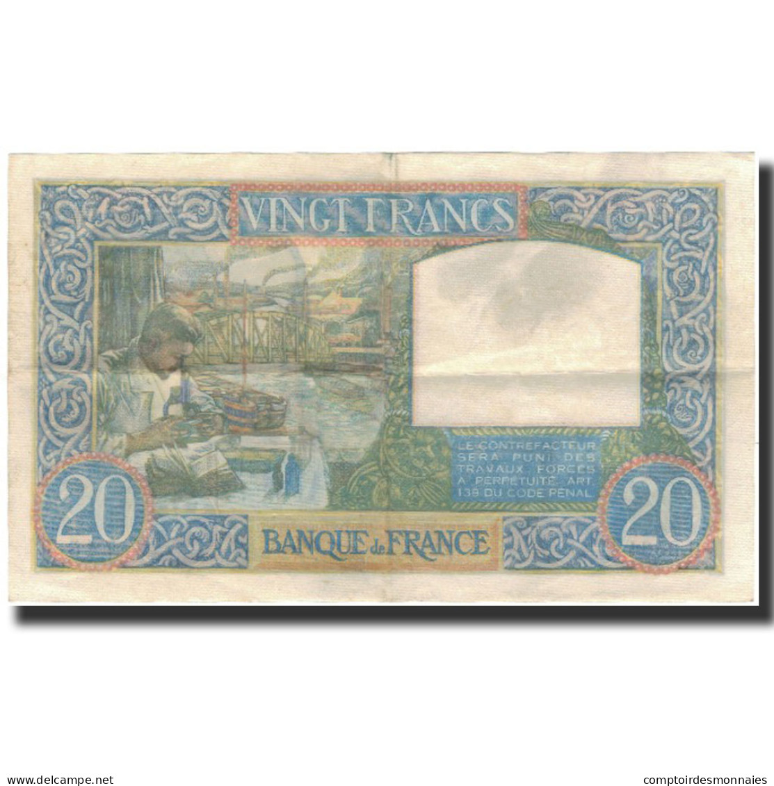 France, 20 Francs, Science Et Travail, 1941, 1941-04-03, TTB+, Fayette:12.13 - 20 F 1939-1942 ''Science Et Travail''