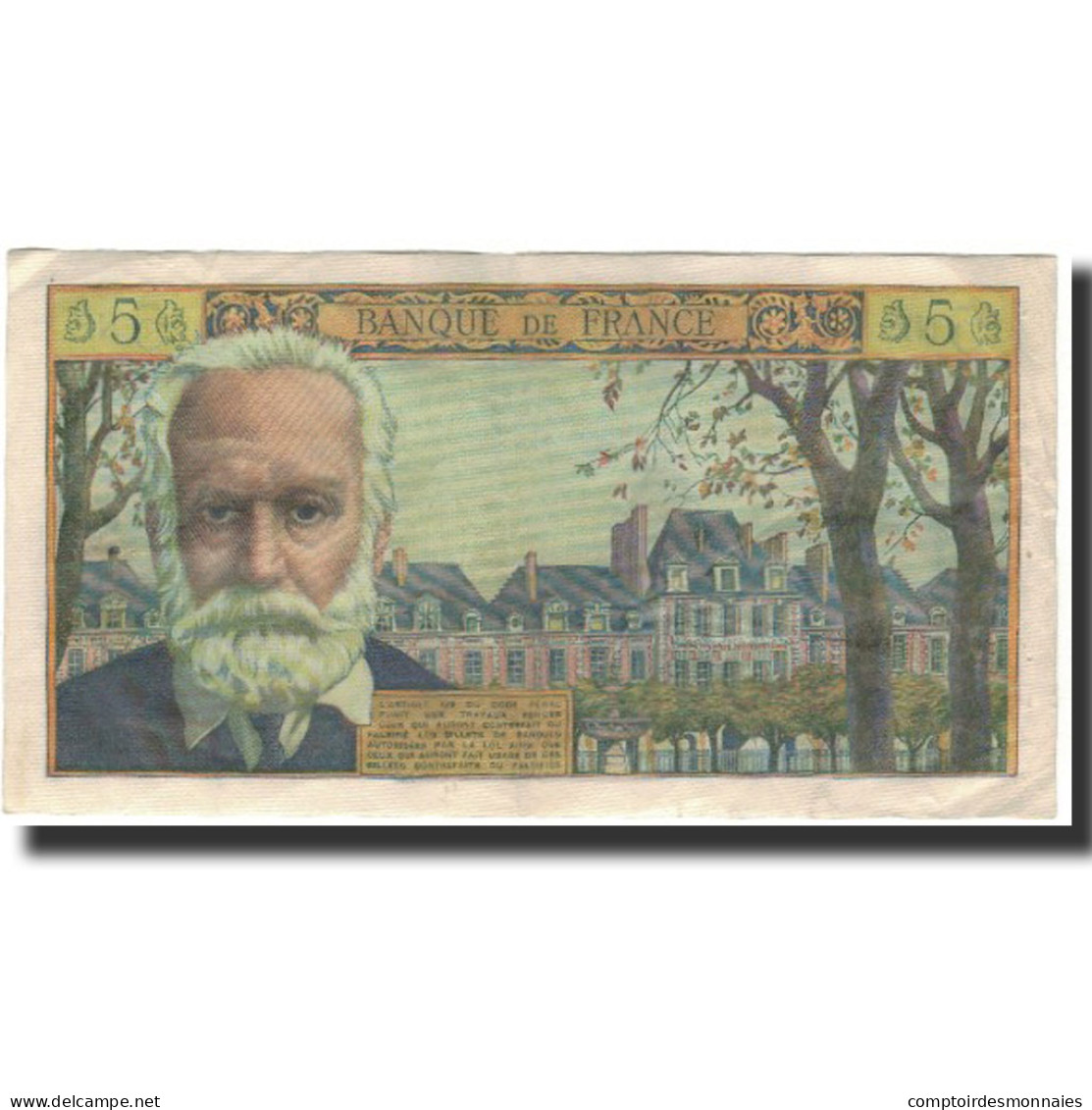 France, 5 Nouveaux Francs, Victor Hugo, 1959, 1959-10-15, TTB, Fayette:56.3 - 5 NF 1959-1965 ''Victor Hugo''