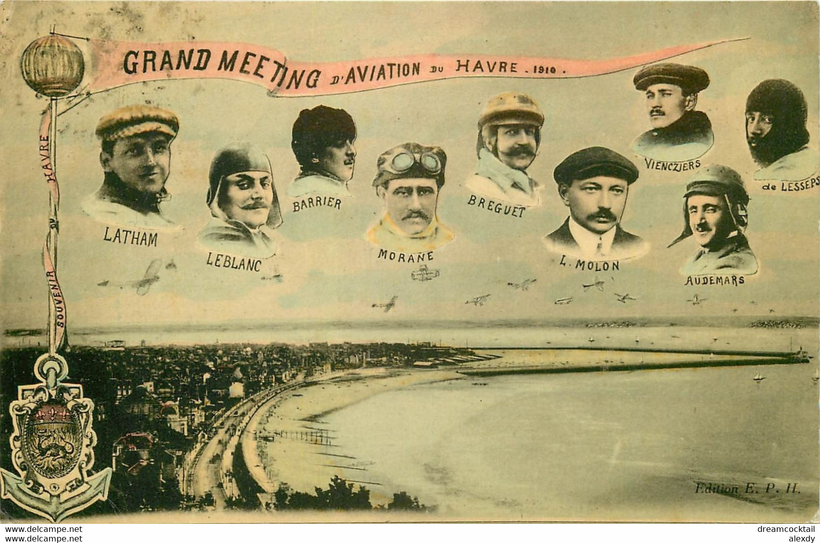 Grand Meeting Aviation Au Havre 1910 Avec Les Pilotes - Flieger