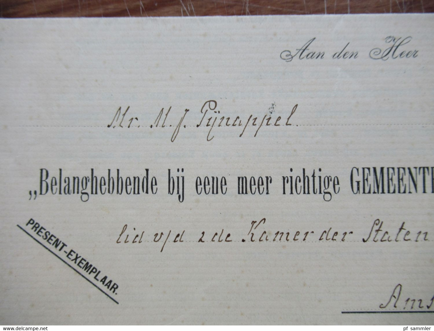 Niederlande 1901 Present Exemplaar Ruin 70 Jaren In De Woestijn Gedruckter Brief Mit Schwarzem Rand / Trauerbrief ?! - Briefe U. Dokumente