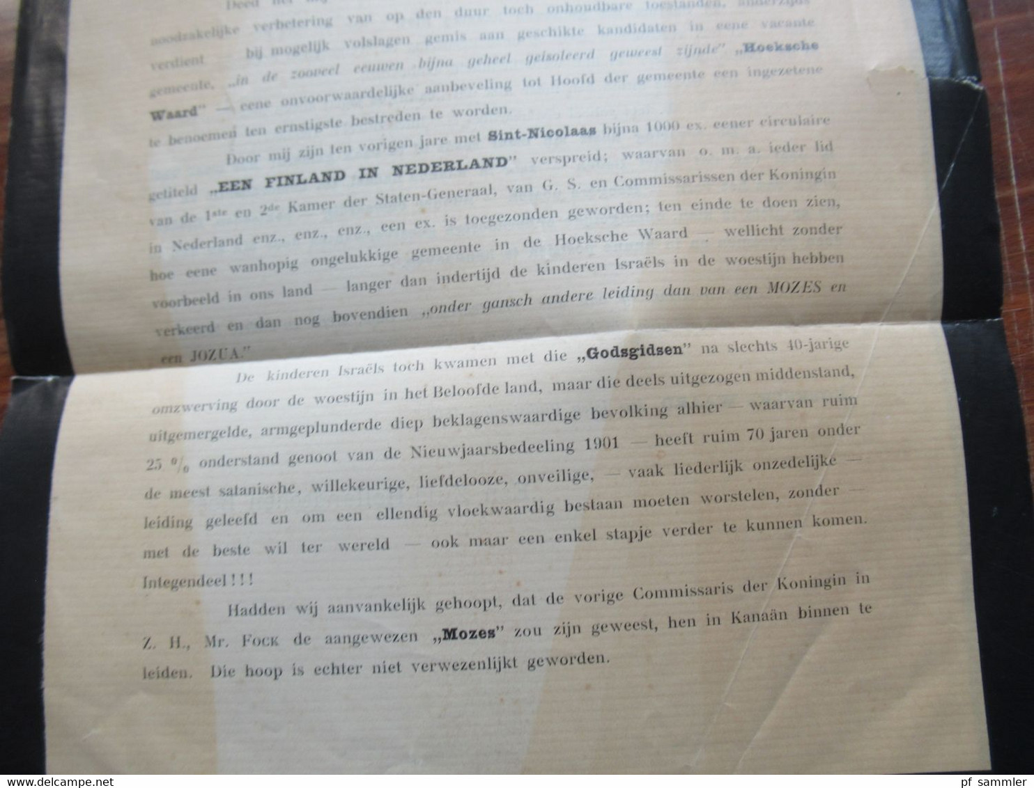 Niederlande 1901 Present Exemplaar Ruin 70 jaren in de Woestijn gedruckter Brief mit schwarzem Rand / Trauerbrief ?!
