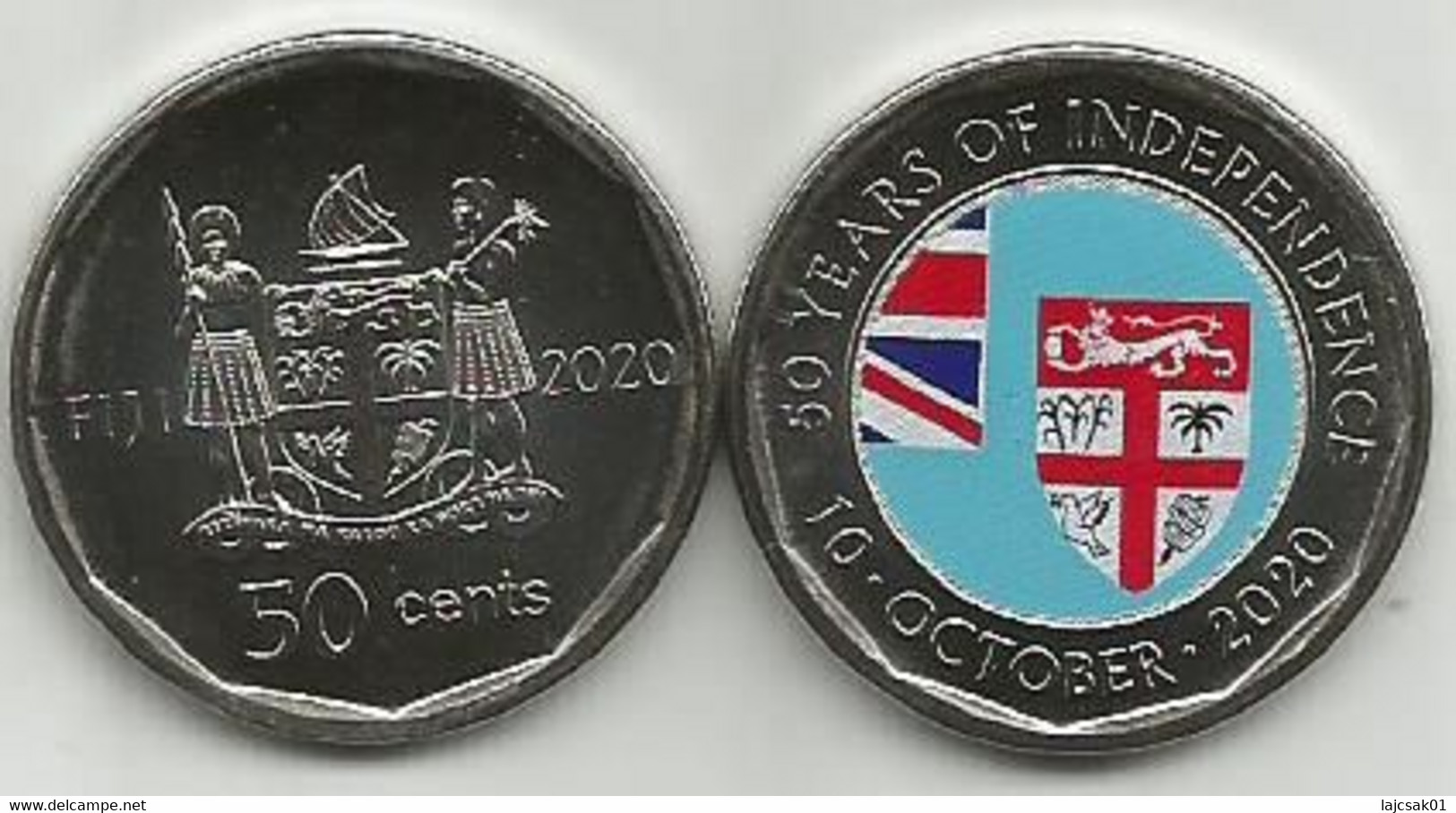 Fiji 50 Cents 2020. UNC 50 Years Of Independence - Fidji