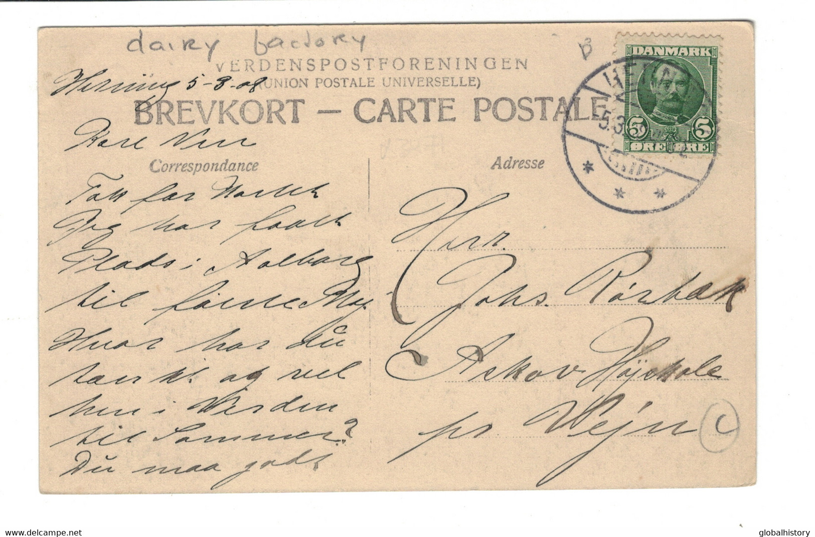 DG2272- DENMARK - HERNING - MEJERIET  " DANALYST" 1908 - DAIRY FACTORY - Denemarken