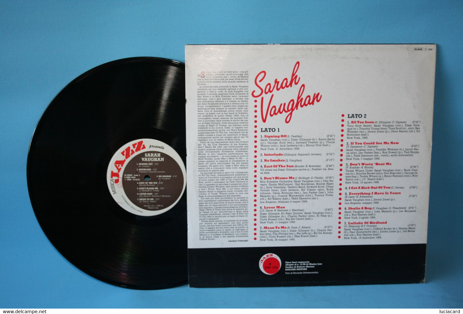 SARAH  VAUGHAN MUSICA JAZZ LP 33 GIRI DISCO VINILE - Jazz