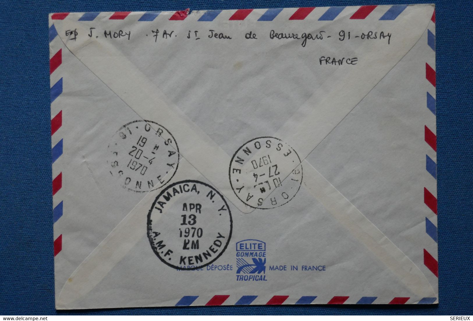 ¤12 FRANCE BELLE  LETTRE  1970  PREMIER VOL PARIS NEW YORK  PAR BOIEING  747+ AEROPHILATELIE +AFFRANCH . INTERESSANT - First Flight Covers
