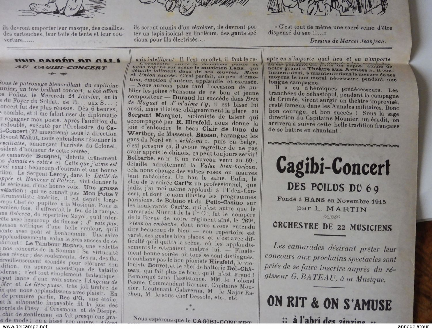 N° 8  LE POILU du 6-9 (Journal de Guerre du 69e de ligne) Gala au cagibi-concert;Les poètes de la guerre ;  Humour; etc