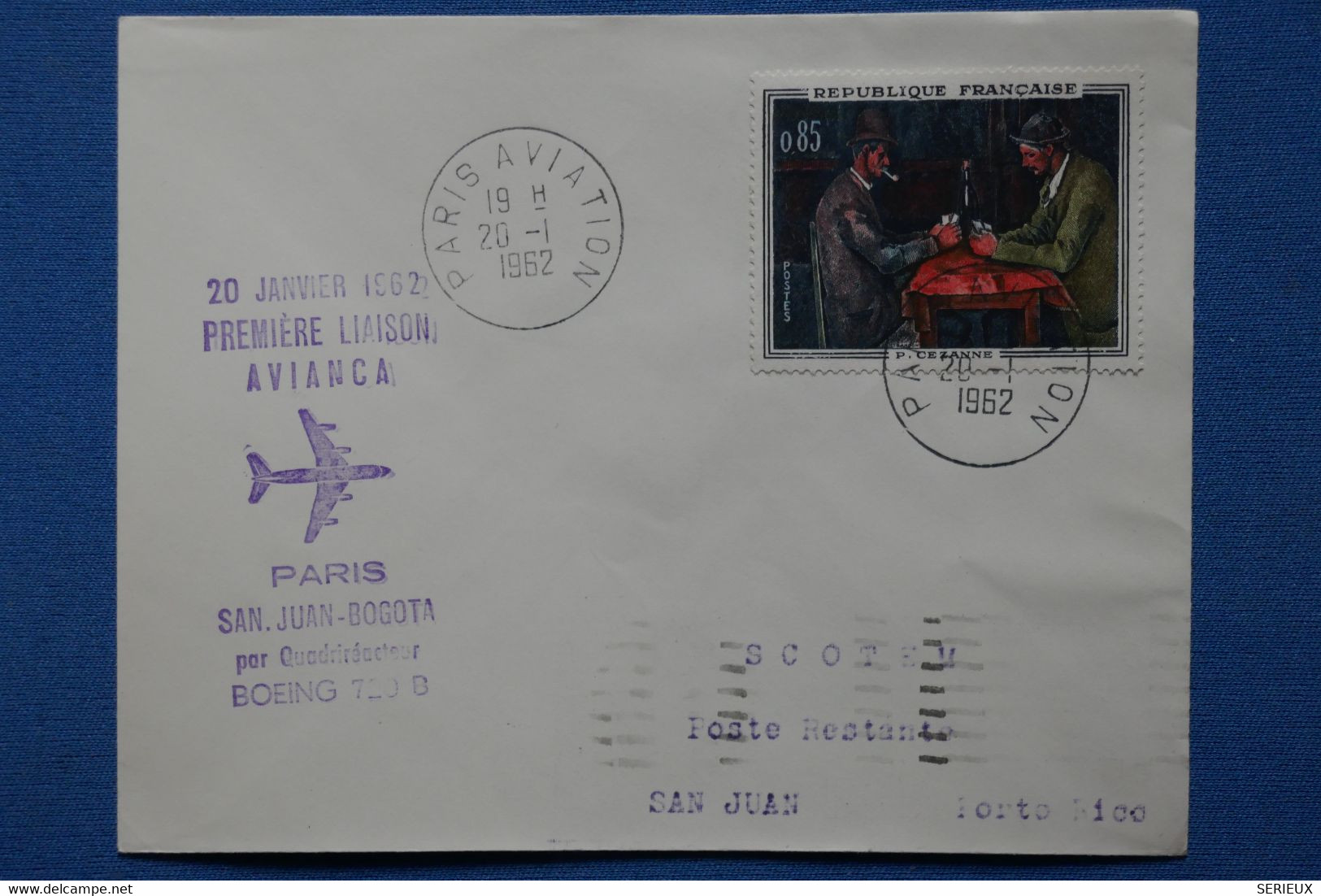 ¤12 FRANCE   LETTRE RECOM. 1962 PREMIERE LIAISON  PARIS BOGOTA + AEROPHILATELIE +AFFRANCH . INTERESSANT - Eerste Vluchten