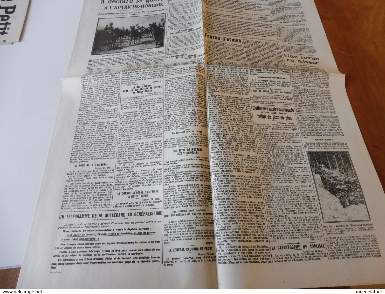 25 Mai 1915 LE PETIT PARISIEN : La Conquête Du Massif De Lorette; L'Italie A Déclaré La Guerre à L'Autriche-Hongrie; Etc - Le Petit Parisien