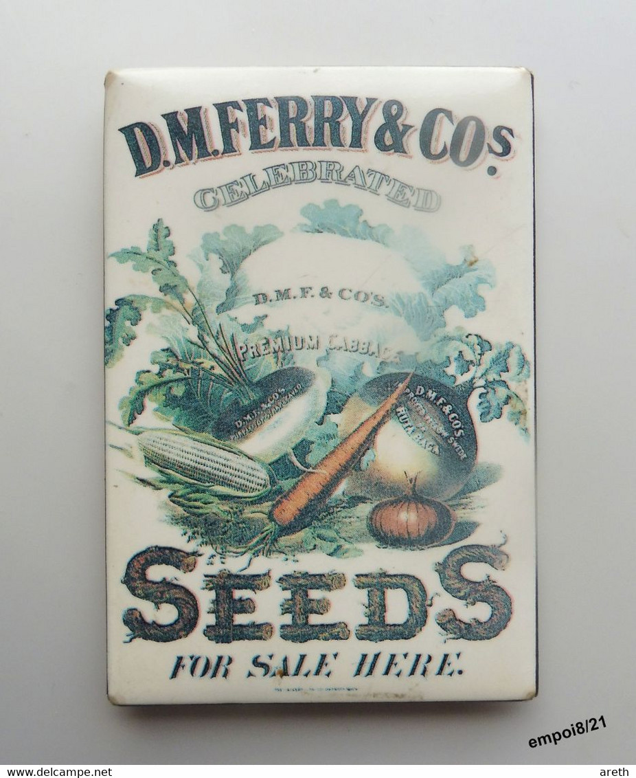 Vintage Magnet  Publicitaire D.M. FERRY & CO SEEDS - Made In USA -  8 X 5,5 Cm - Publicidad