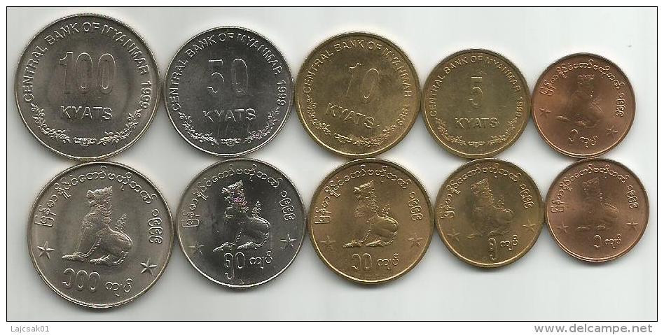 Myanmar 1999. Set Of 1 - 5 - 10 - 50 - 100 Kyats 1999. KM#60 - 61 - 62 - 63 - 64 - Birmania