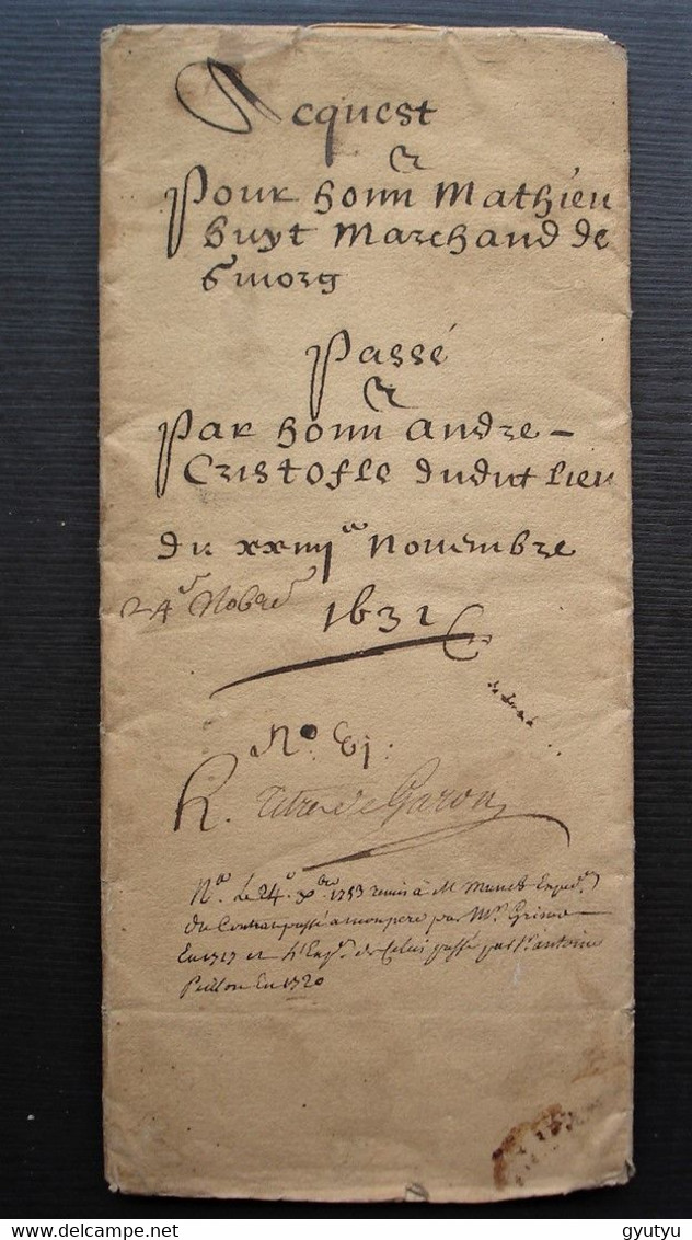 1632 Givors Rhône Joli Document De 8 Pages, Vente Mathieu Guy André Cristoffe, Pour Passionné De Paléographie - Manuscritos