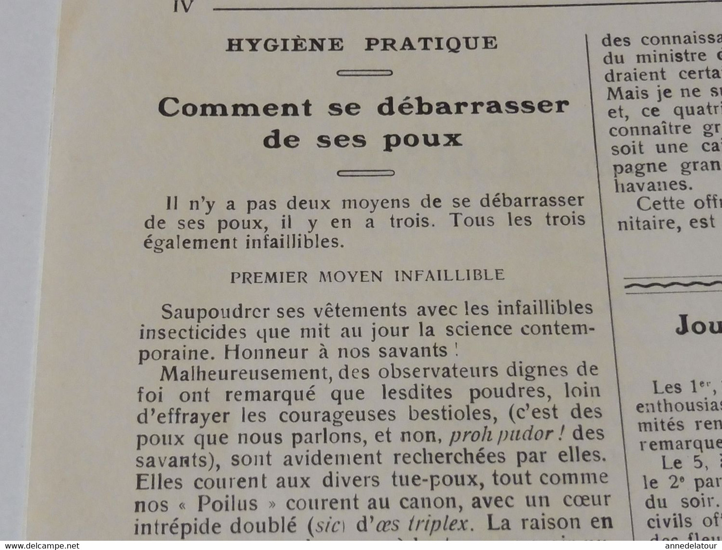 N° 1  " LES BOYAUX DU 95 " Comment se débarrasser de ses poux..se mettre à poil par une belle journée d'hiver et .....