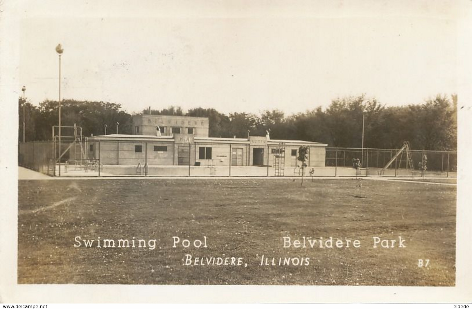 Real Photo Belvidere Park Swimming Pool Illinois - Otros & Sin Clasificación