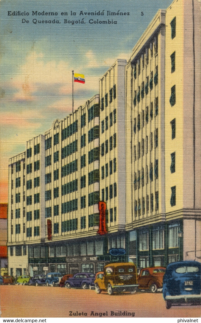 1958 , COLOMBIA , T.P. CIRCULADA , BOGOTÁ - ZULETA ANGEL BUILDING , AVENIDA JIMÉNEZ DE QUESADA - Colombia