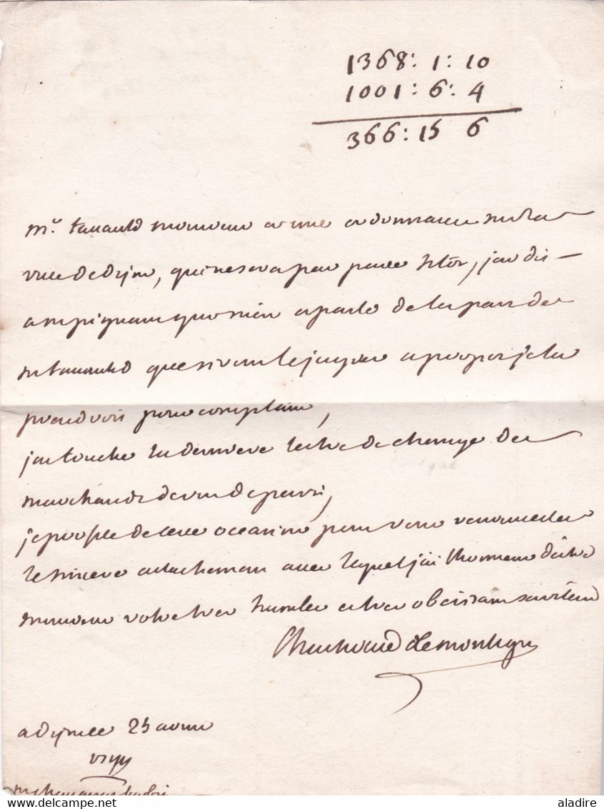 1744 - Lettre Pliée Avec Correspondance De Dijon Vers Beaune - Taxe 3 - Règne De Louis XV - 1701-1800: Precursors XVIII