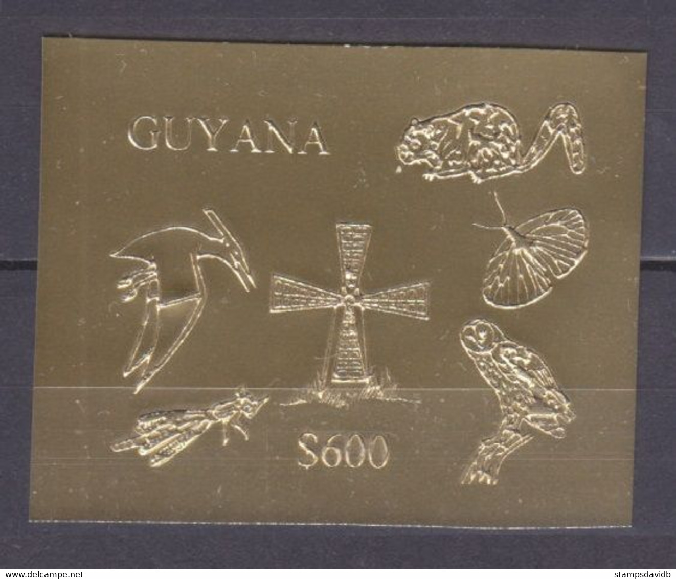 1993	Guyana	4125b Gold	Dinosaurs / Insects / Owl	12,00 € - Vor- U. Frühgeschichte