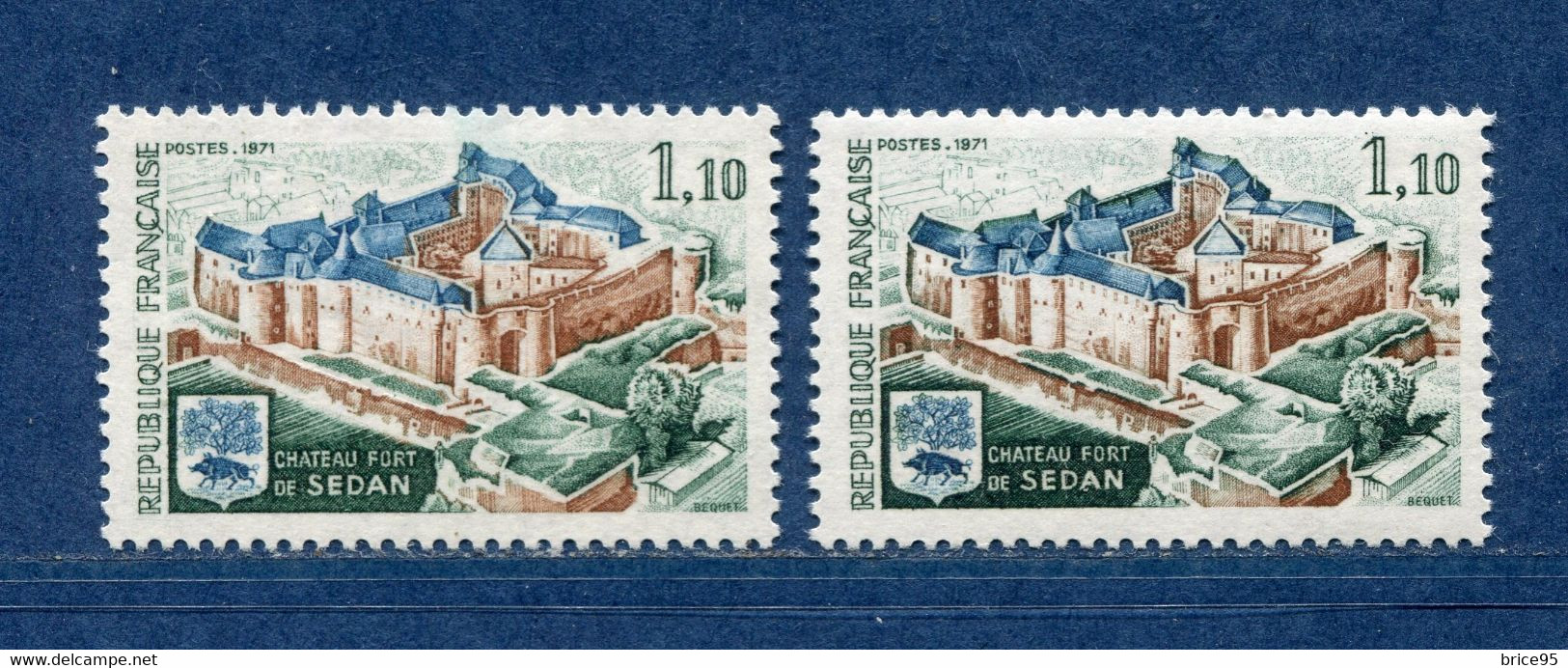 ⭐ France - Variété - YT N° 1686 - Couleurs - Pétouille - Neuf Sans Charnière - 1971 ⭐ - Unused Stamps