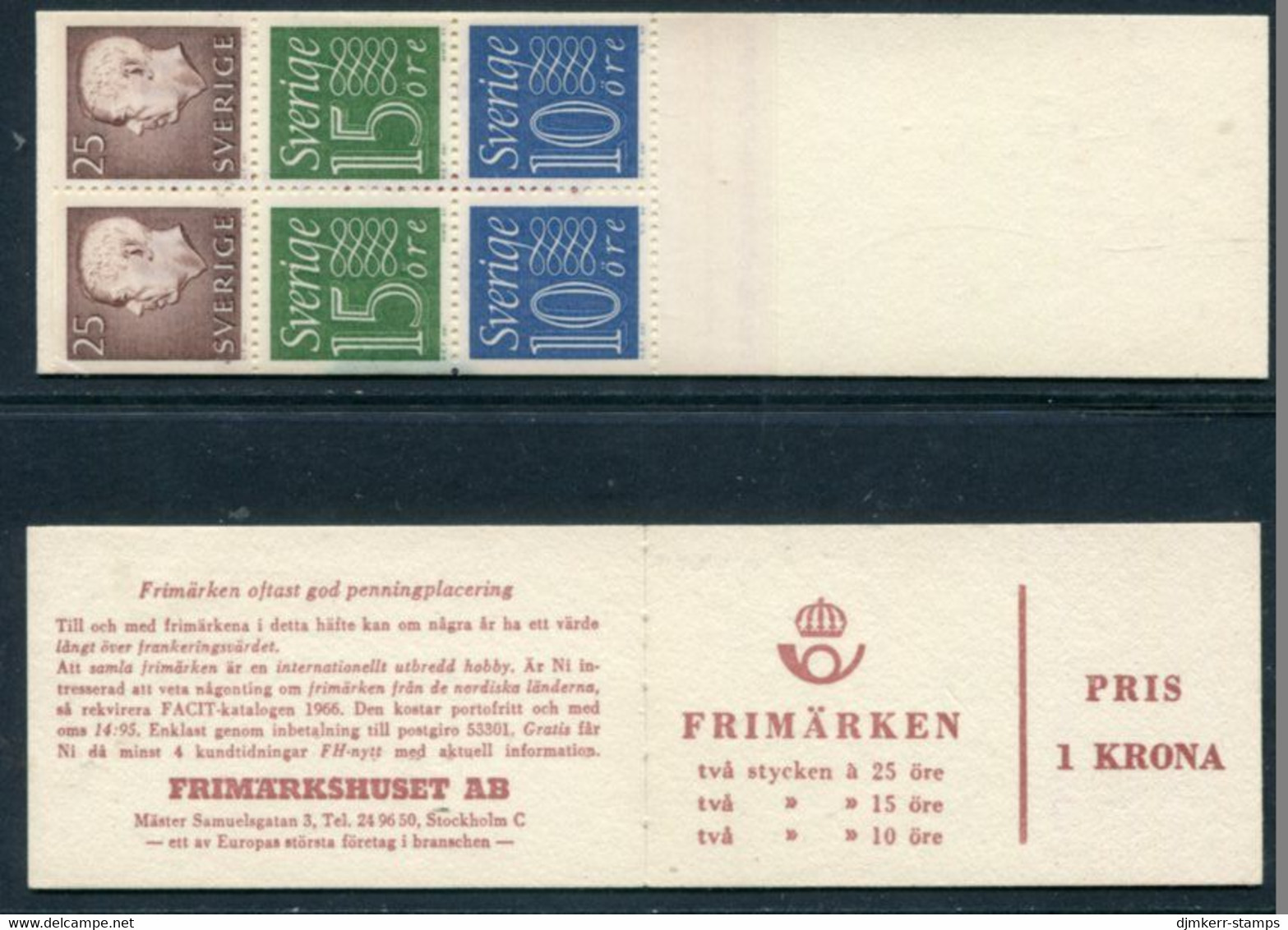 SWEDEN 1965 1 Kr Definitive Booklet MNH / **.  Michel MH 9b - 1951-80