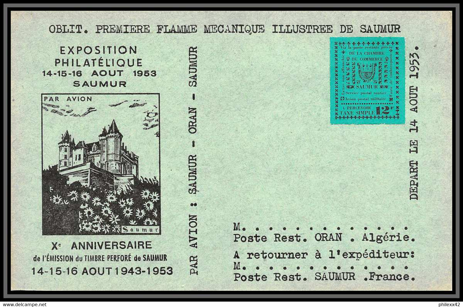 départ 1 euro - 85618/ collection de timbres de grève - saumur 1953 bel ensemble cote +/- 1000 euros - france