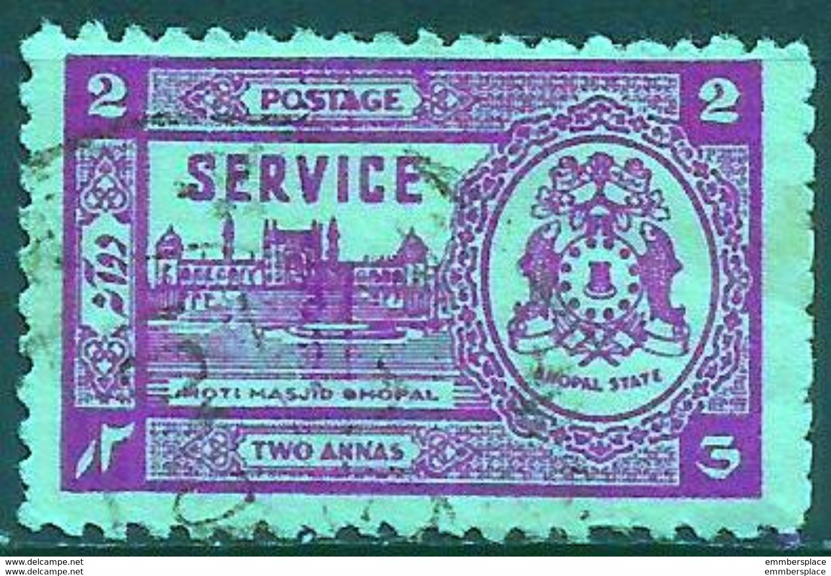 Bhopal - 1944 Moti Mahal 2a Used    SG O348  Sc O51 - Bhopal