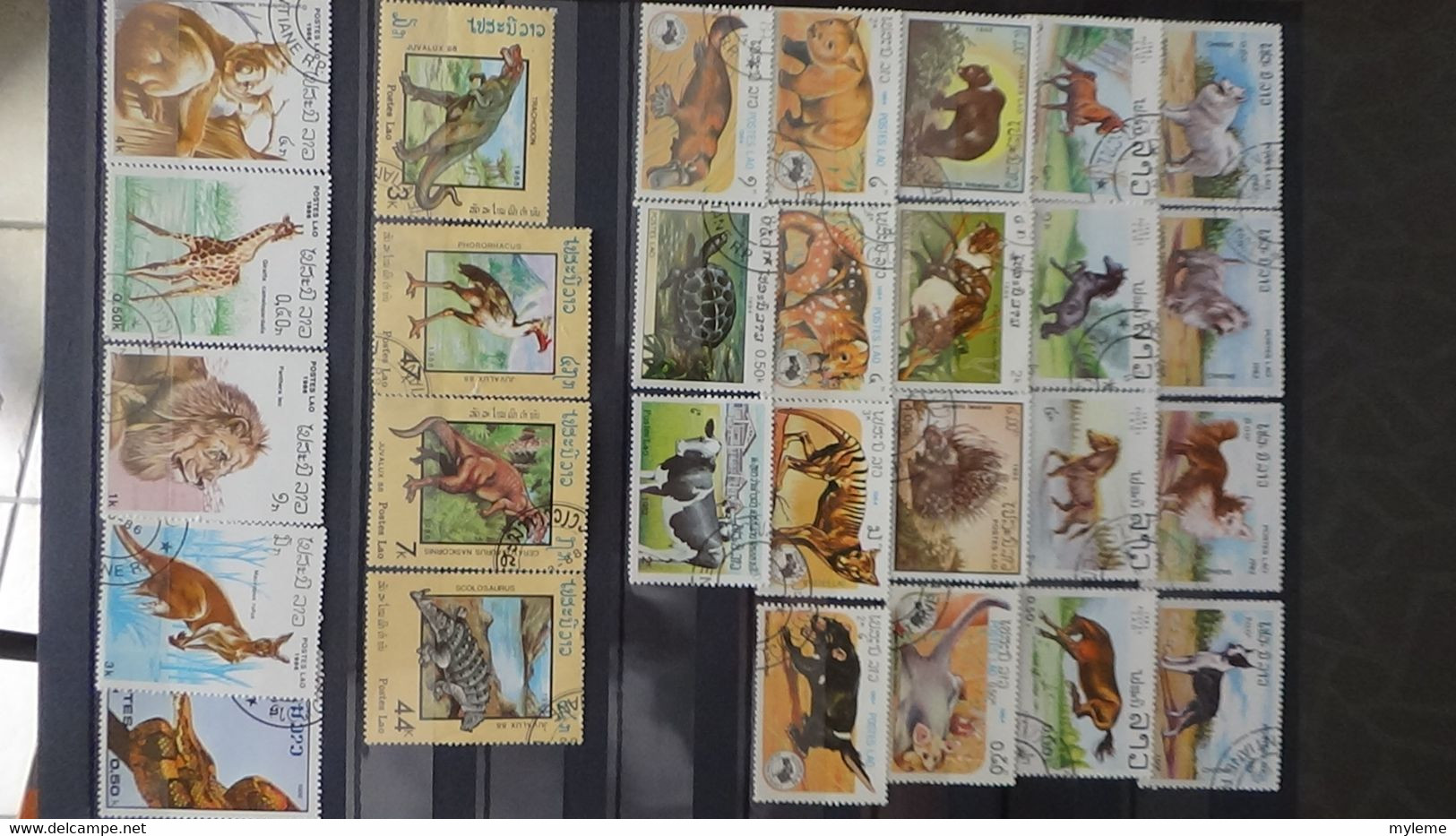 V101 Collection du Laos et autres en timbres oblitérés . A saisir!!!