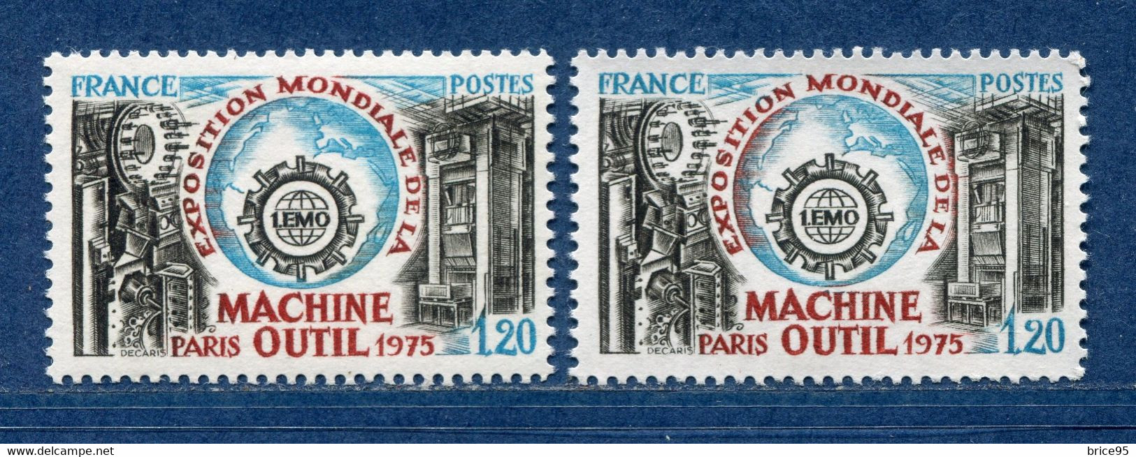 ⭐ France - Variété - YT N° 1842 - Couleurs - Pétouille - Neuf Sans Charnière - 1975 ⭐ - Unused Stamps