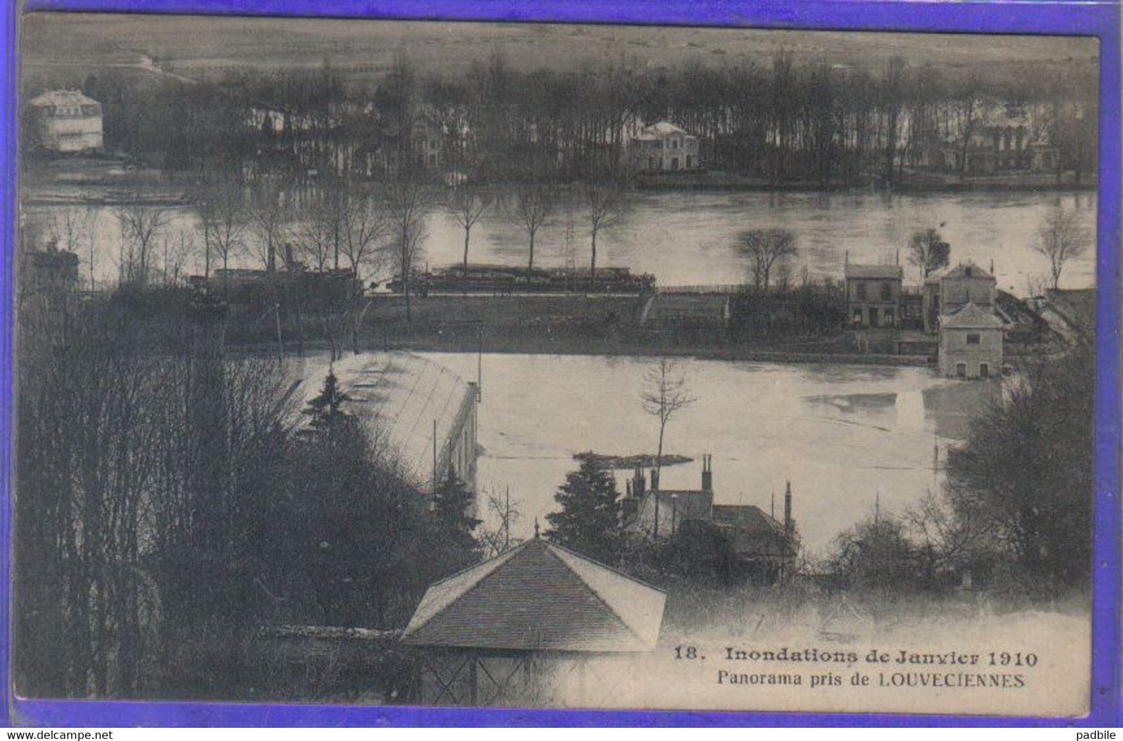 Carte Postale 78. Louveciennes  Crue De 1910  Très  Beau Plan - Louveciennes