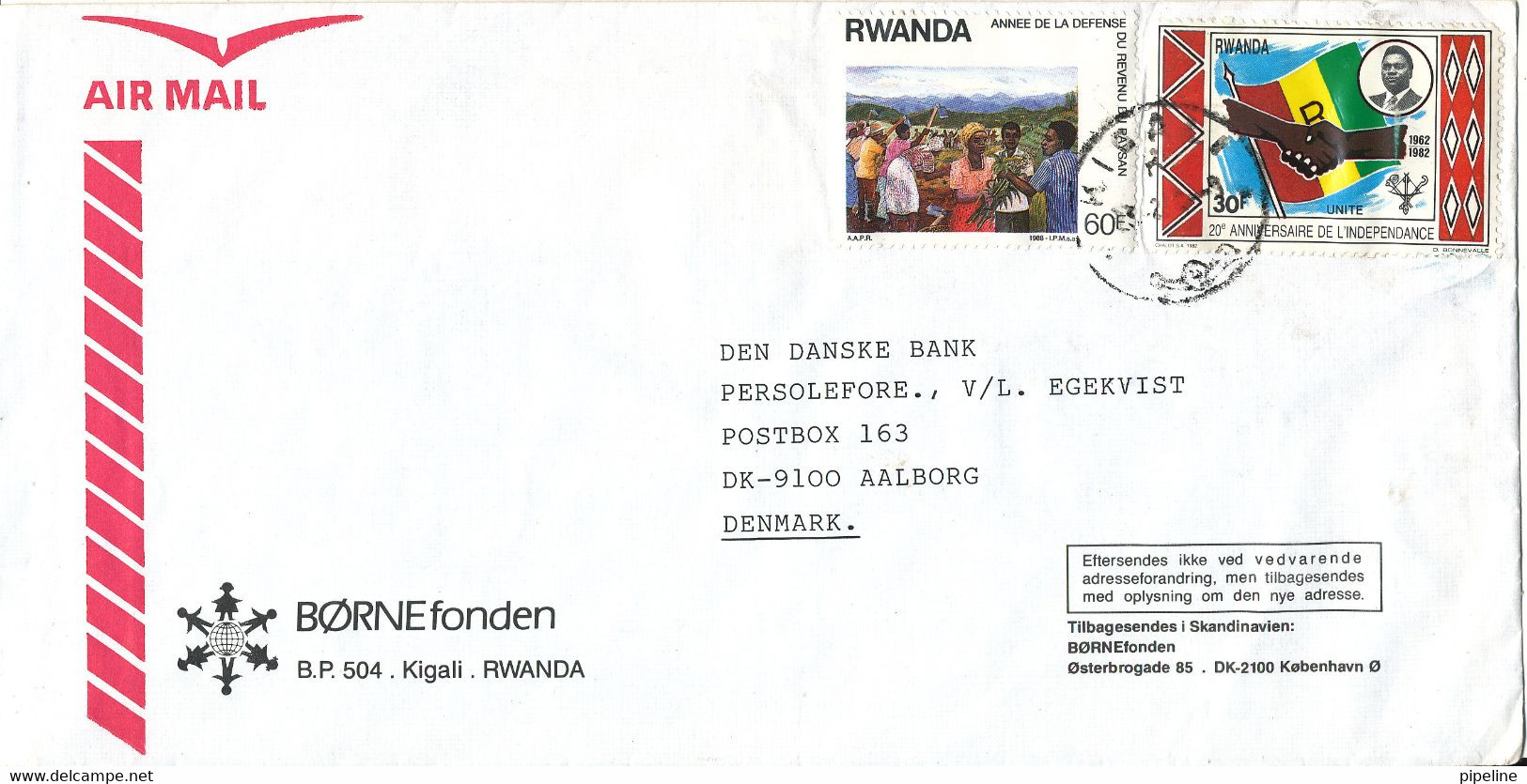 Rwanda Air Mail Cover BÖRNEFONDEN Sent To Denmark Topic Stamps - Sonstige & Ohne Zuordnung