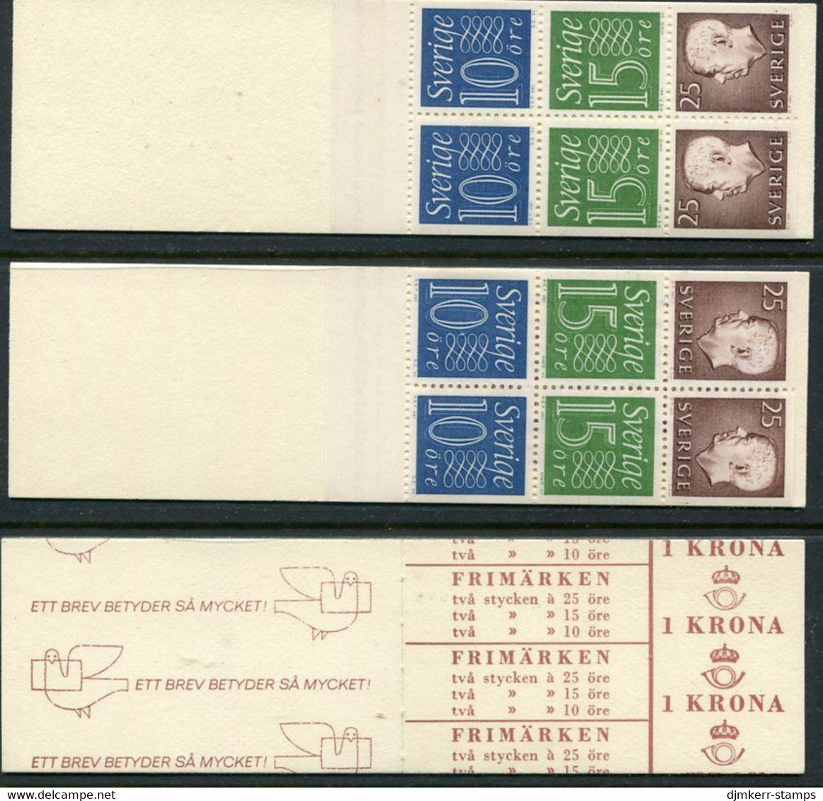 SWEDEN 1965 1 Kr Definitive Booklet MNH / **.  Michel MH 9a-9b - 1951-80