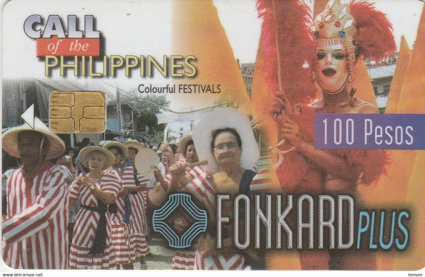 Philippines, PH-PLDT-0002A, Colourful Festivals (Exp. 11/30/98), 2 Scans. - Filippine