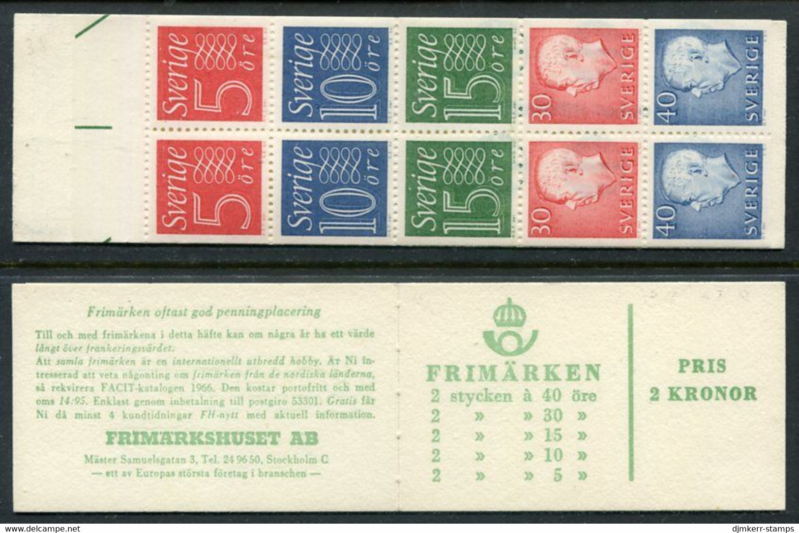 SWEDEN 1966 2 Kr Definitive Booklet MNH / **.  Michel MH 12a - 1951-80