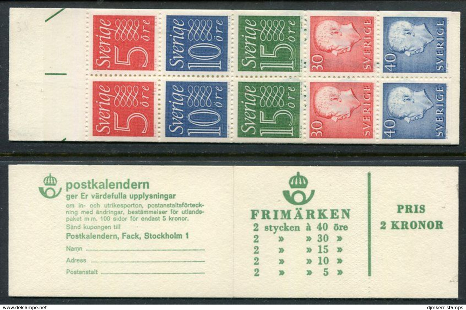 SWEDEN 1966 2 Kr Definitive Booklet MNH / **.  Michel MH 12a - 1951-80