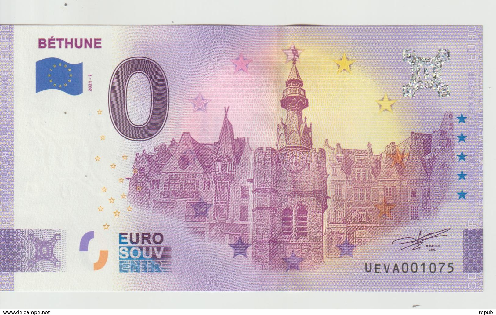 Billet Touristique 0 Euro Souvenir France 62 Béthune 2021-1 N°UEVA001075 - Pruebas Privadas