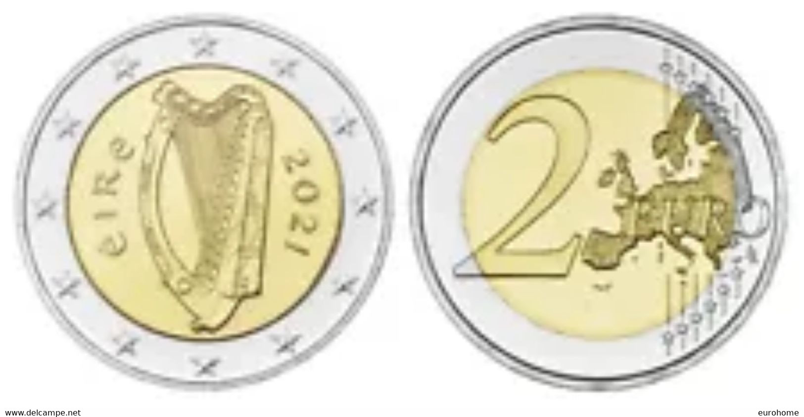 Ierland 2021  2 Euro  UNC Uit De BU  UNC Du Coffret  ZEER ZELDZAAM - EXTREME RARE  5.000 Ex !!! - Irland