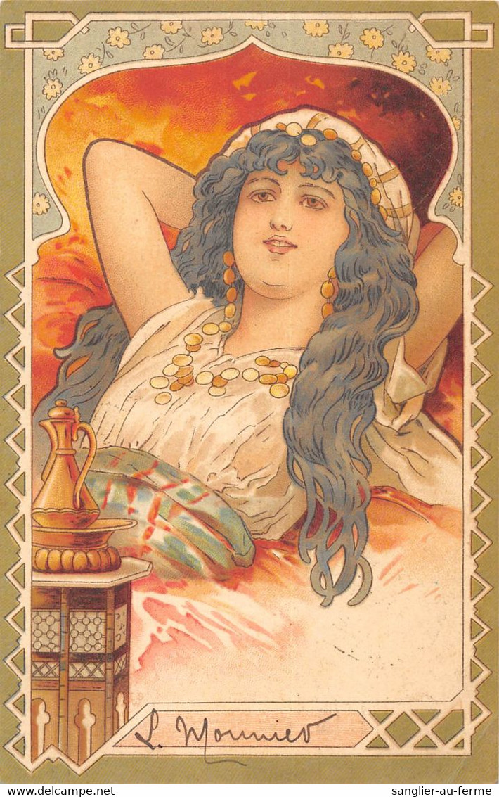 CPA ILLUSTRATEUR ART NOUVEAU FEMME DES ANNEES 1900 AUX CHEVEUX DENOUES ANNEE 1901 - Sonstige & Ohne Zuordnung