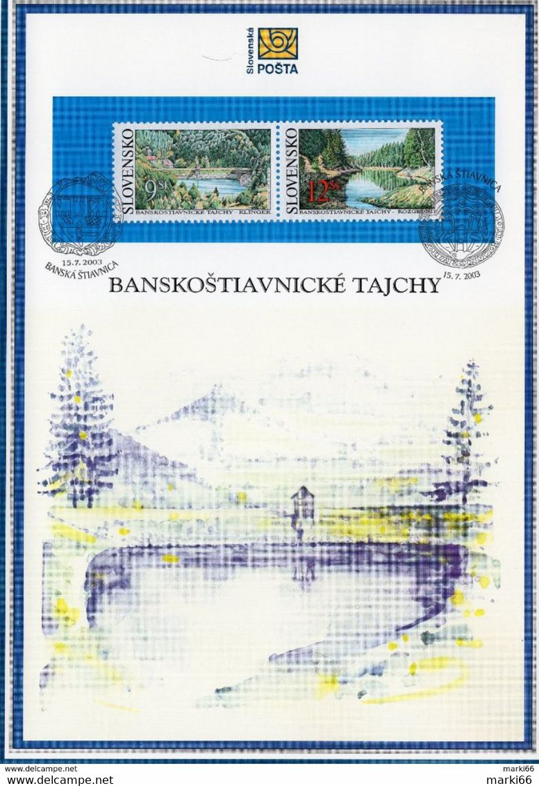 Slovakia - 2003 - Technical Monuments - Tajchy Of Banská Štiavnica - Klinger And Rozgrund - Collection Sheet - Covers & Documents