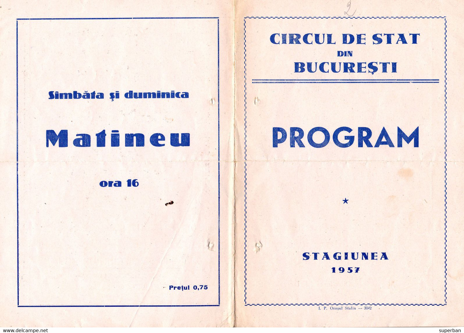 PUBLICITÉ / ADVERTISING - ROMANIA : CIRQUE De BUCAREST / STATE CIRCUS Of BUCHAREST - DÉPLIANT / PROGRAMME 1957 (ah795) - Circo