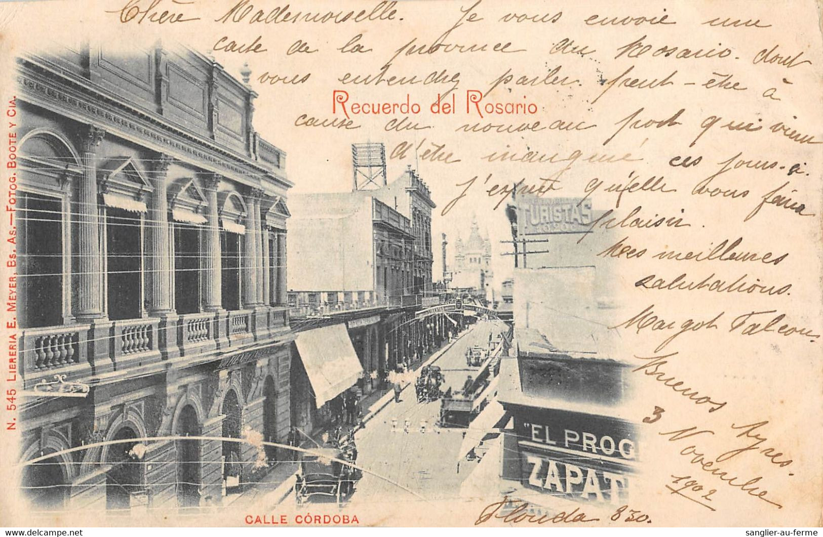 CPA ARGENTINE RECUERDO DEL ROSARIO CALLE CORDOBA - Argentine