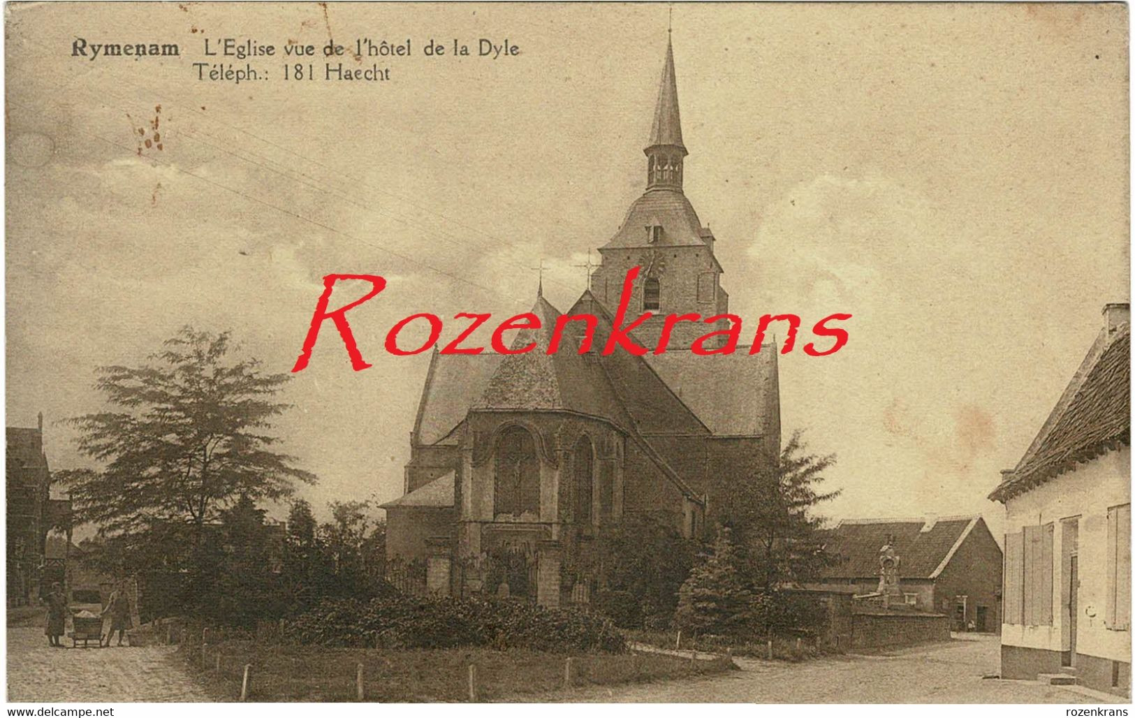 Rijmenam Rymenam L'Eglise Vue De L'Hotel De La Dyle Bonheiden Geanimeerd ZELDZAAM - Bonheiden