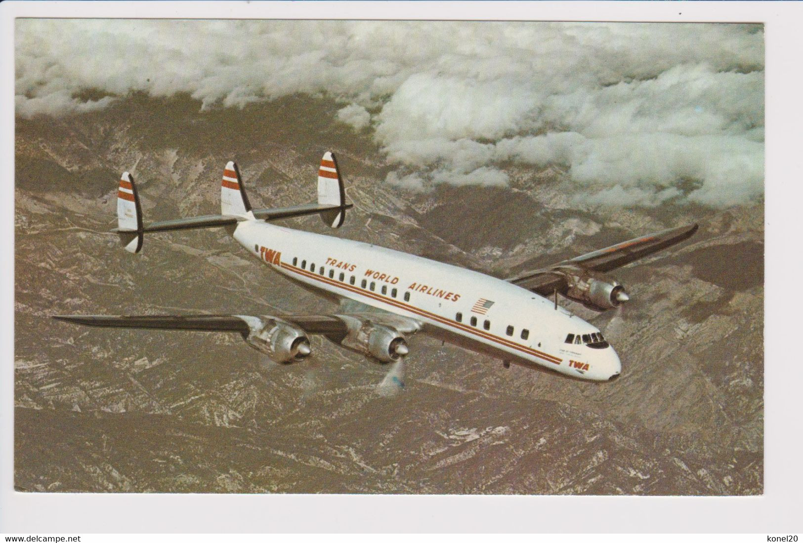 Vintage Rppc TWA Trans World Airlines Lockheed Super Constellation L-1049 Aircraft - 1919-1938: Entre Guerres